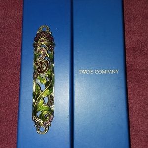 Jeweled Leaf Mezuzah by Two's Company